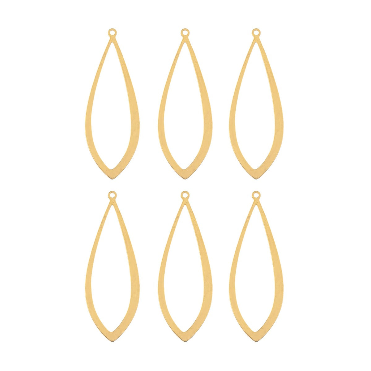 DZ1405-39: Beadwork Findings Gold Pendant Drop 13x37mm 6PPK