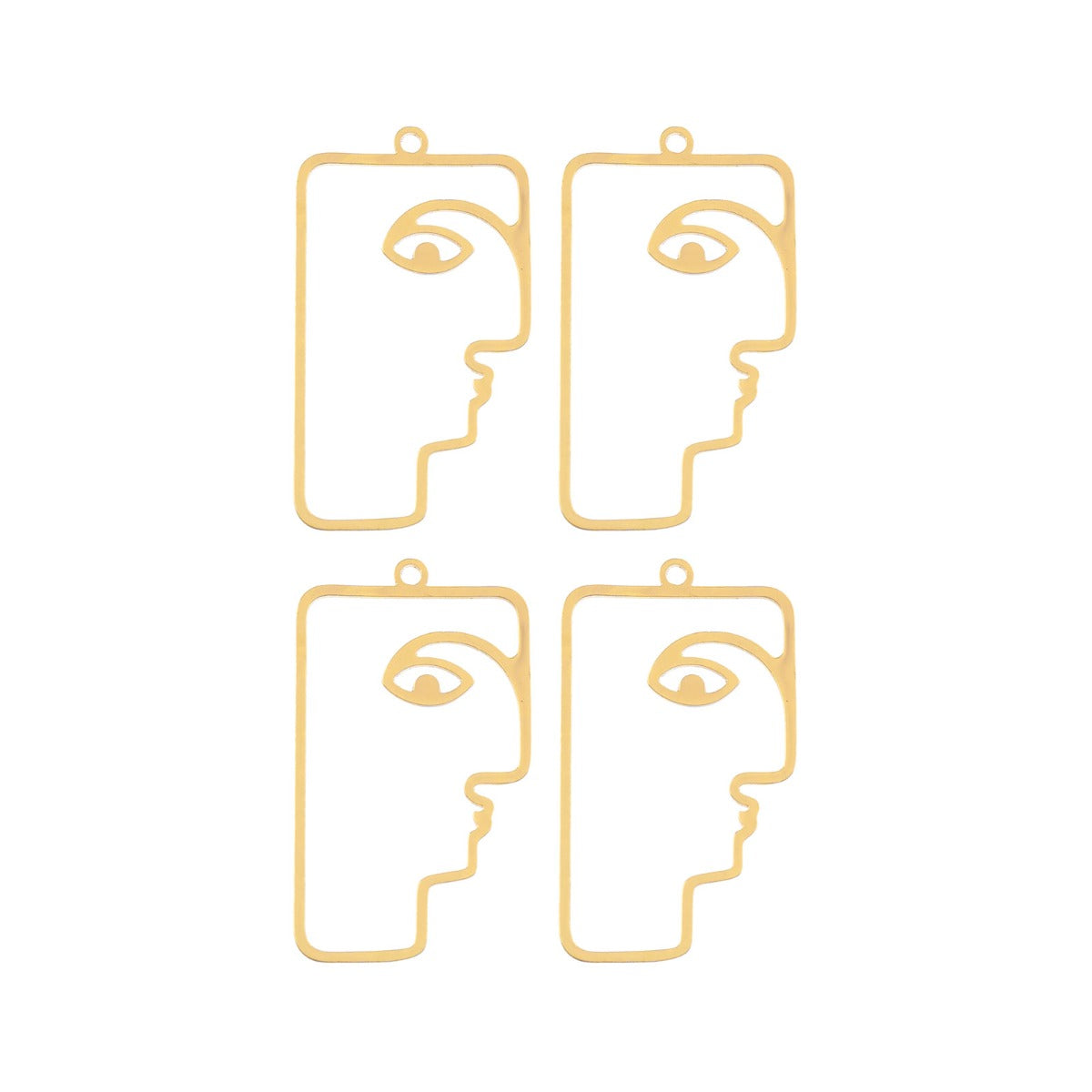 DZ1405-43: Beadwork Findings Gold Pendant Face 22.5x40.5mm 4PPK