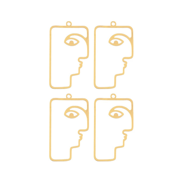 DZ1405-43: Beadwork Findings Gold Pendant Face 22.5x40.5mm 4PPK