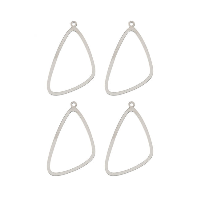 DZ1406-36: Beadwork Findings Silver Pendant Wing 22.5x40.5mm 4PPK