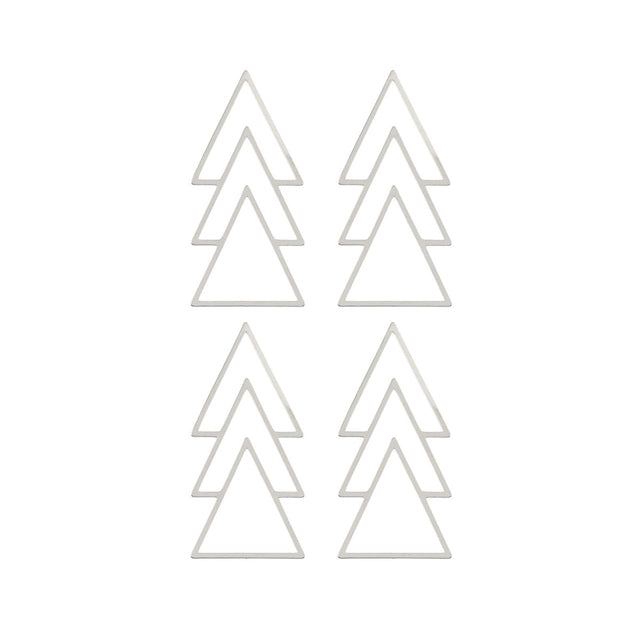 DZ1406-41: Beadwork Findings Silver Pendant Tree 21x46mm 4PPK