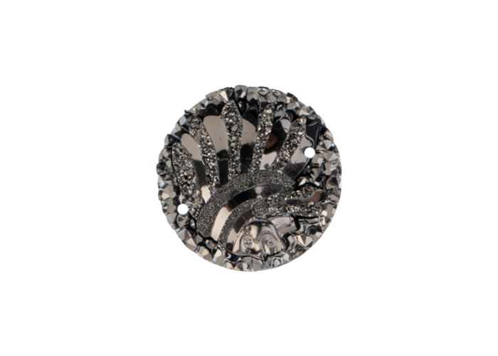 DZ8812-09: Sew-On Resin Sparkle Head Cub 25mm Gunmetal - 10PPK