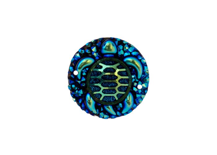 DZ8814-07: Sew-On Resin Sparkle Turtle 25mm Black AB - 10PPK