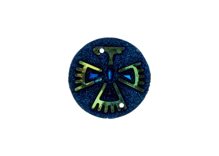 DZ8815-07: Sew-On Resin Sparkle Eagle 25mm Black AB - 10PPK