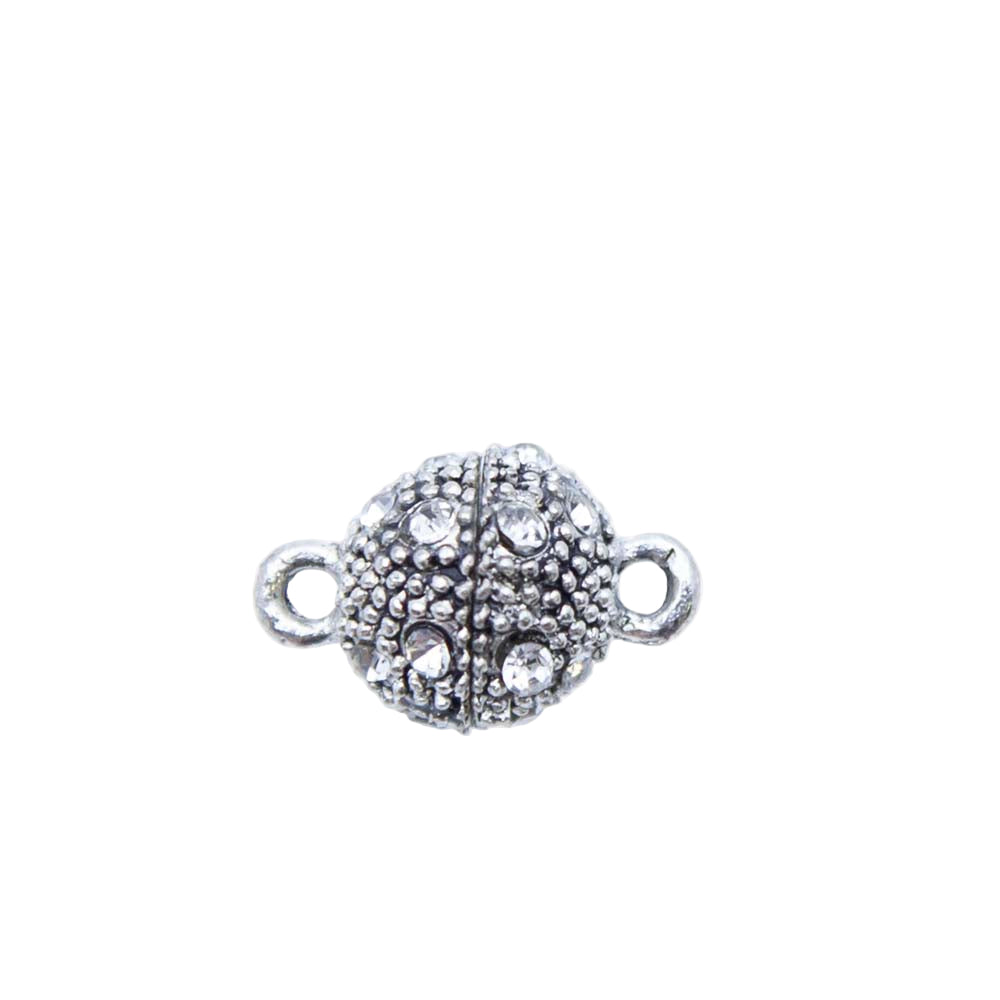 FI146-4AS: Clasp Magnetic Round Rhinestone 10x14mm ANT SPL
