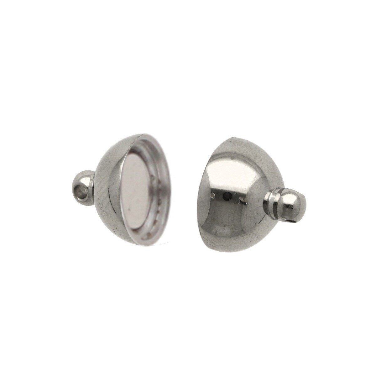 FI147-MC013: STAINLESS MAGNETIC BALL CLASP W/LOOP 10MM - 1 Set