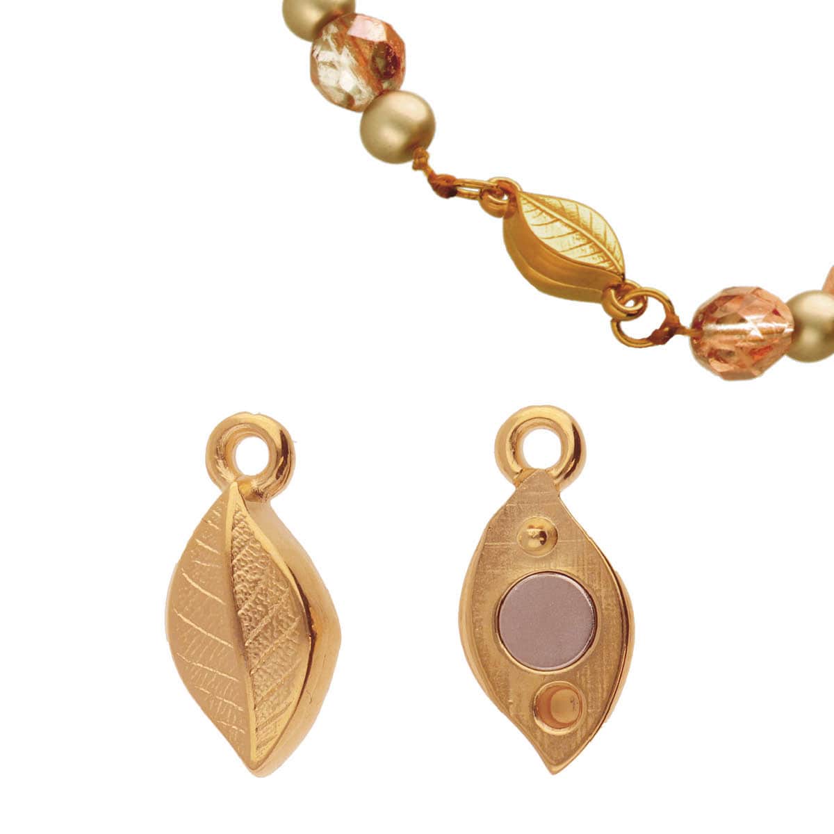 FI147-MCL717GP: MAGNETIC CLASP LEAF 7.4X17.6MM GOLD PLATE - 1 Set