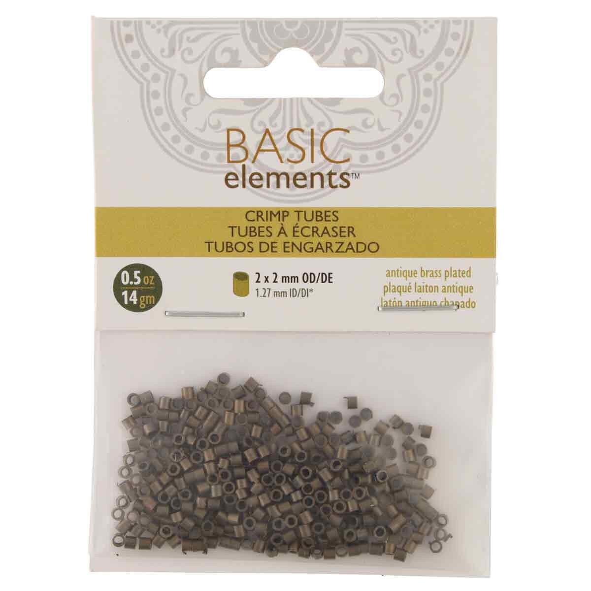 FI163-ABBULK: Crimp Tube ANT BRASS Plate 2mm - .5OZ