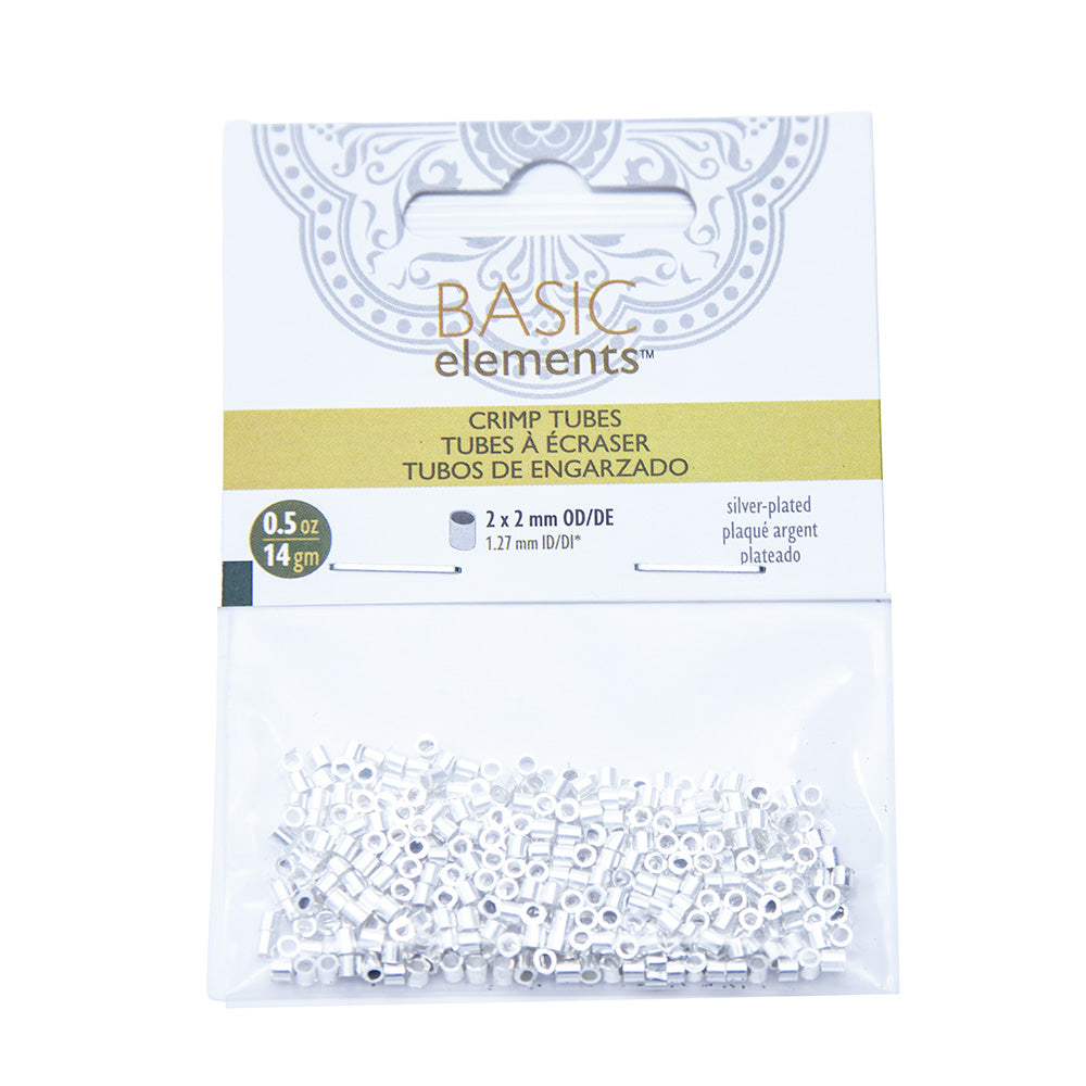 FI163-SBULK: Crimp Tube Silver Plate 2mm - .5OZ