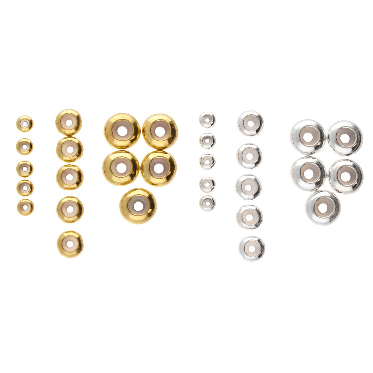FI999-009MX: Silicone Stopper Beads/Slide on Clasp Asst 30PPK