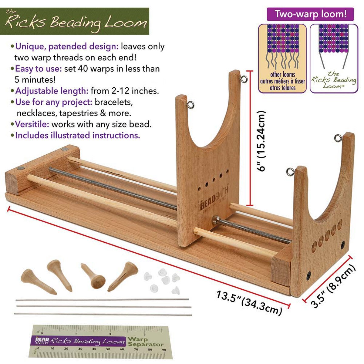FI419-RV: The Ricks Beading Loom 2 Warp - 1 Each