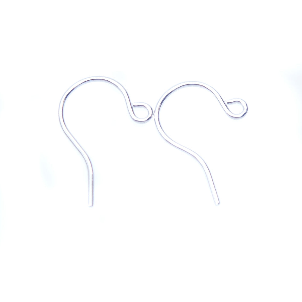 FI42-S: Ear Wire Shepherds Hook Nickel Silver 23 Gauge -75 Pairs