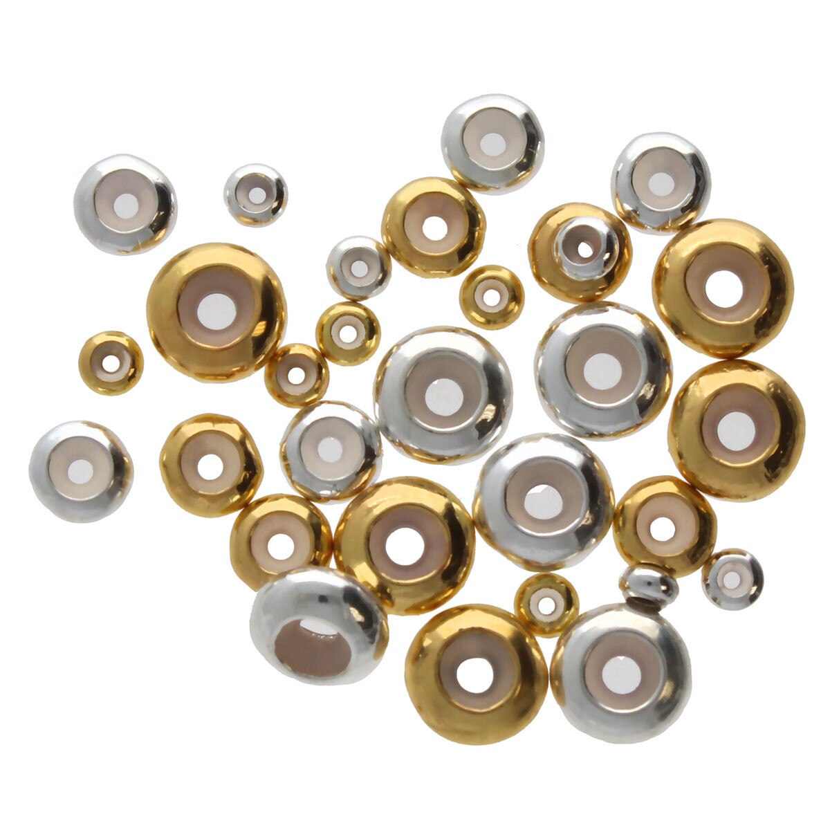 FI999-009MX: Silicone Stopper Beads/Slide on Clasp Asst 30PPK