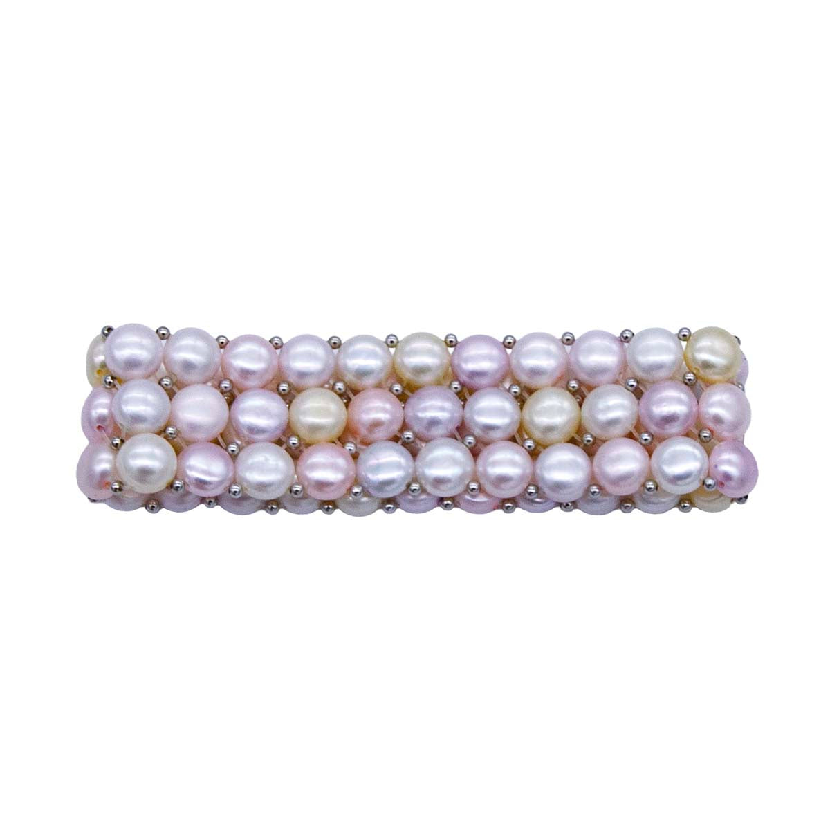 FPB1295-14: Multi Strand 8mm Bracelet w/ Metal Accent Beads