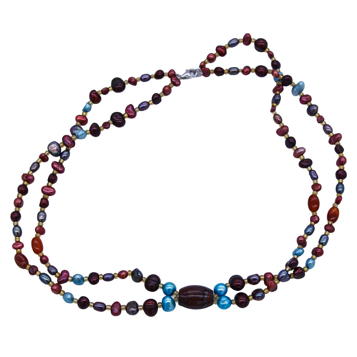 FPN1995-04: Tropical Volcano 18-20" Multi Strand Necklace W/ Clasp