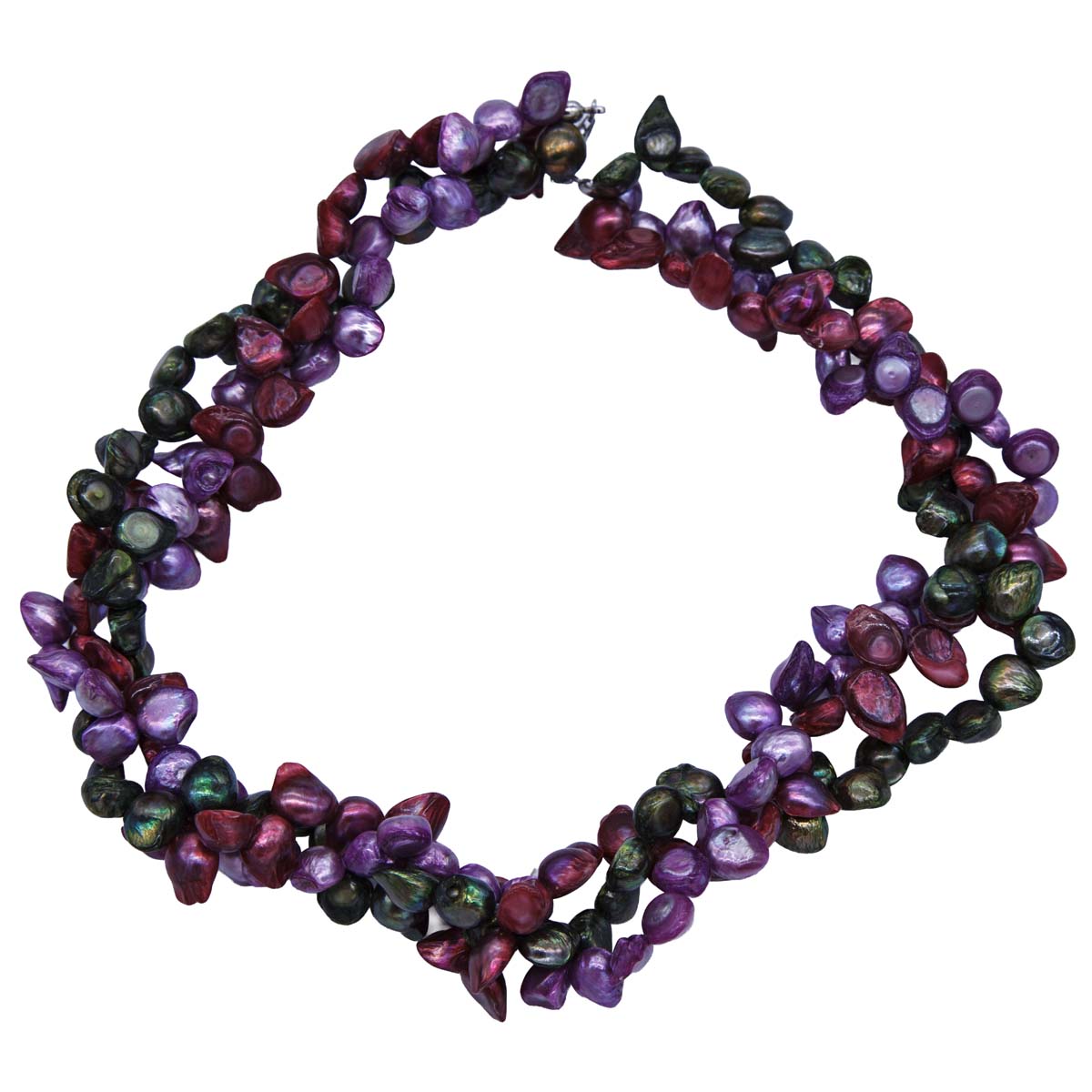 FPN1995-11: Wild Orchid Multi Strand 17" Necklace W/ Clasp