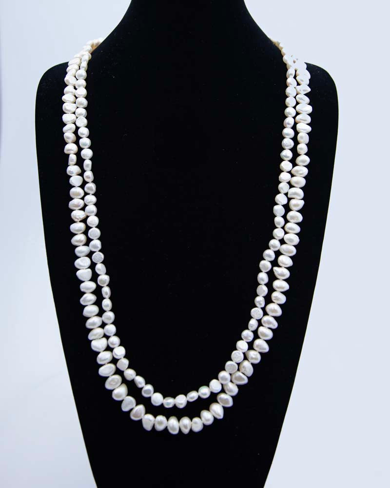 FPN3295-2: Necklace Pearl 34" Knotted