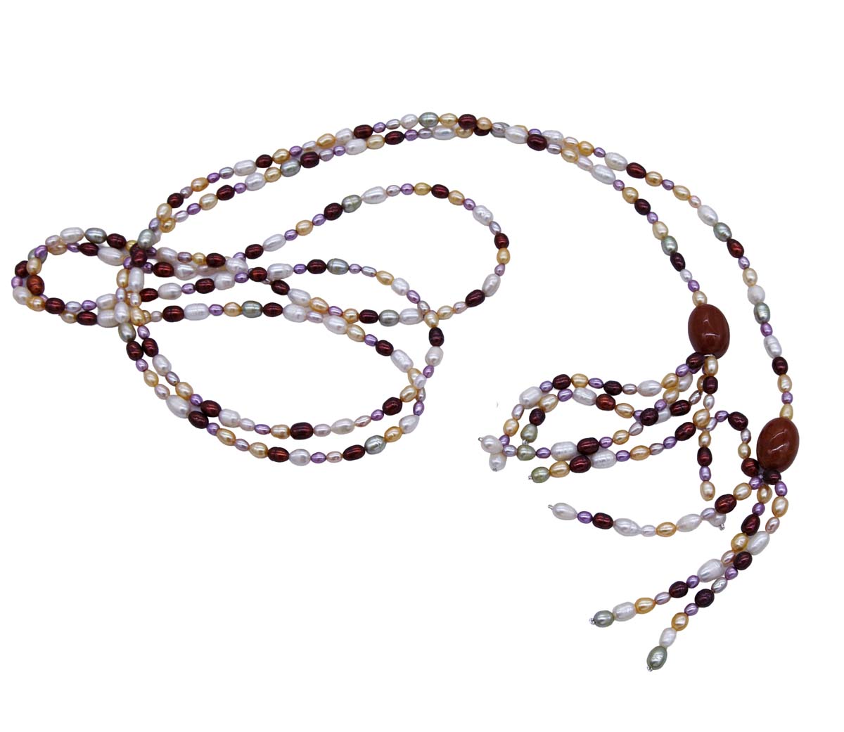 FPN3995-36: Pearl Pomegranate Sangria Lariat (no Close) 65-68"