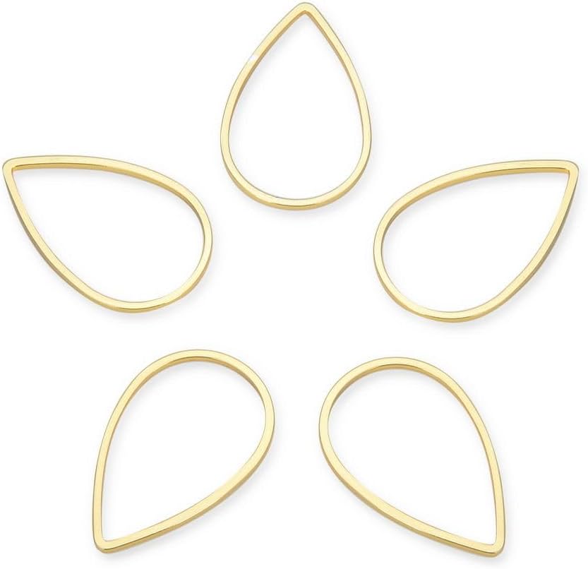 FZ901-G: Tear Drop Beading Hoop 20PC 11x16mm Gold Plate