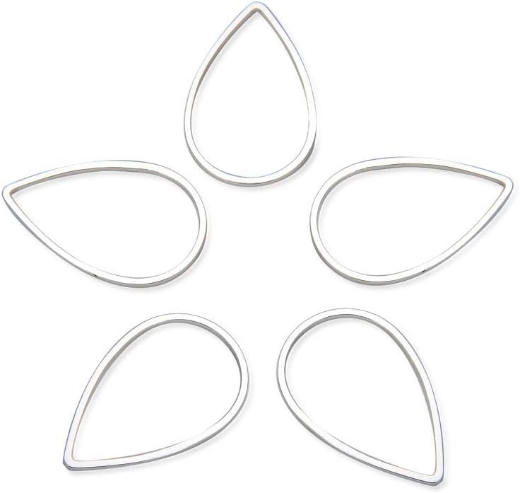 FZ901-S: Tear Drop Beading Hoop 20PC 11x16mm Silver Plate