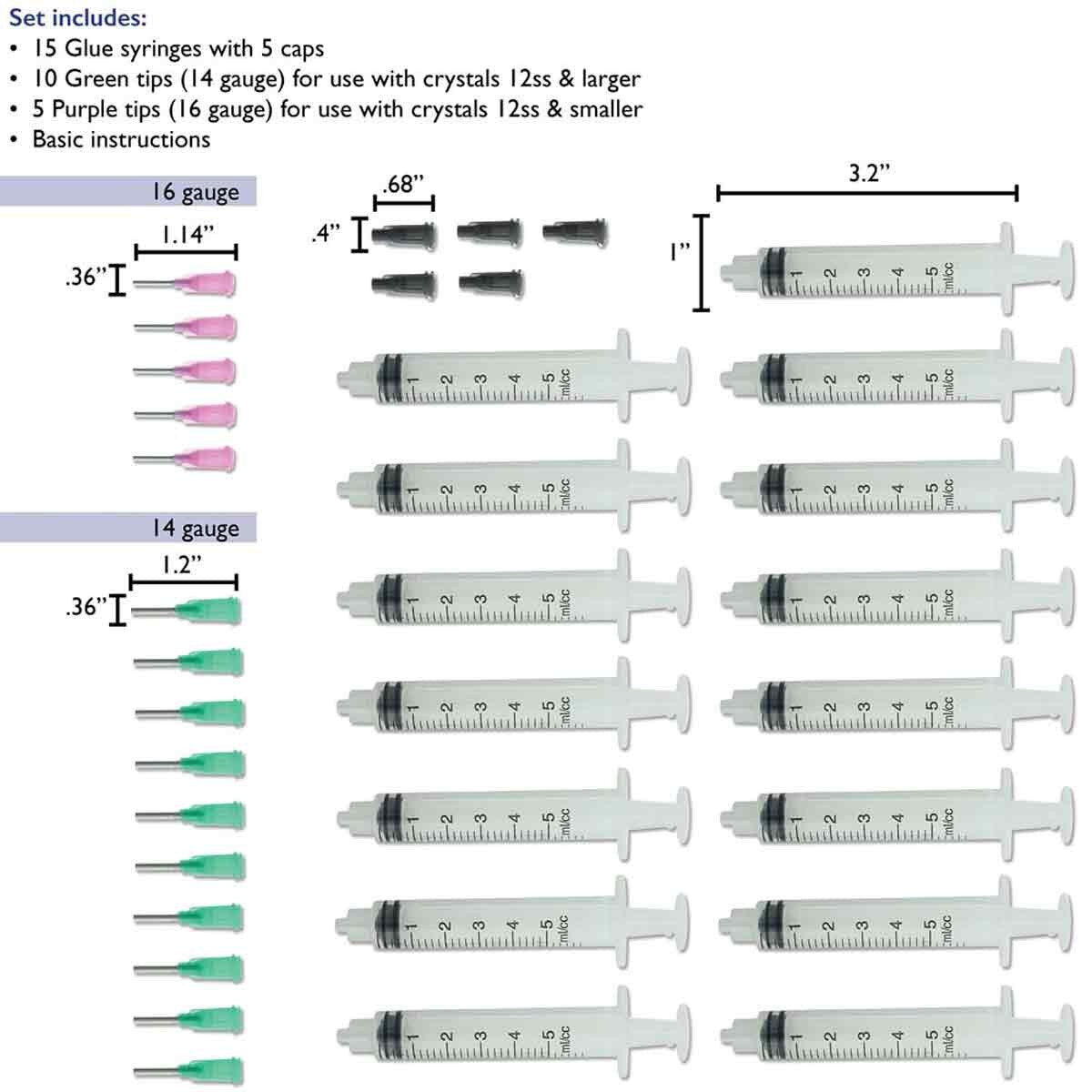 TL104-E15: Glue Syringe For E6000 15 Piece Set