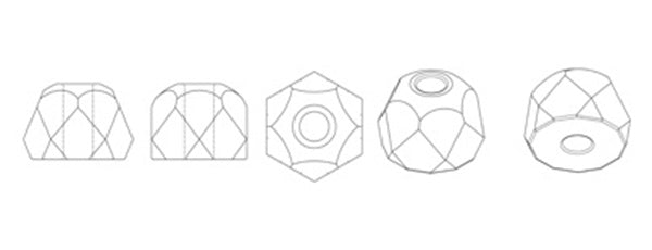 8HL112: CZ White FC Hill Bead 8mm 25 Pc Bag