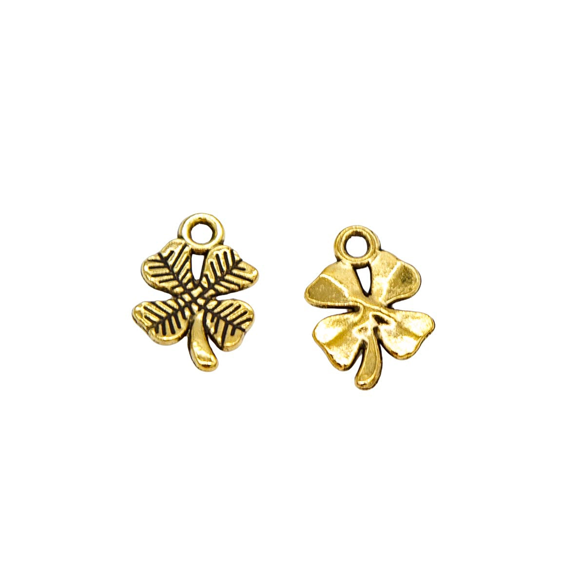 ME5001-G: Four Leaf Clover Pendant Gold 10x14 mm 5pc