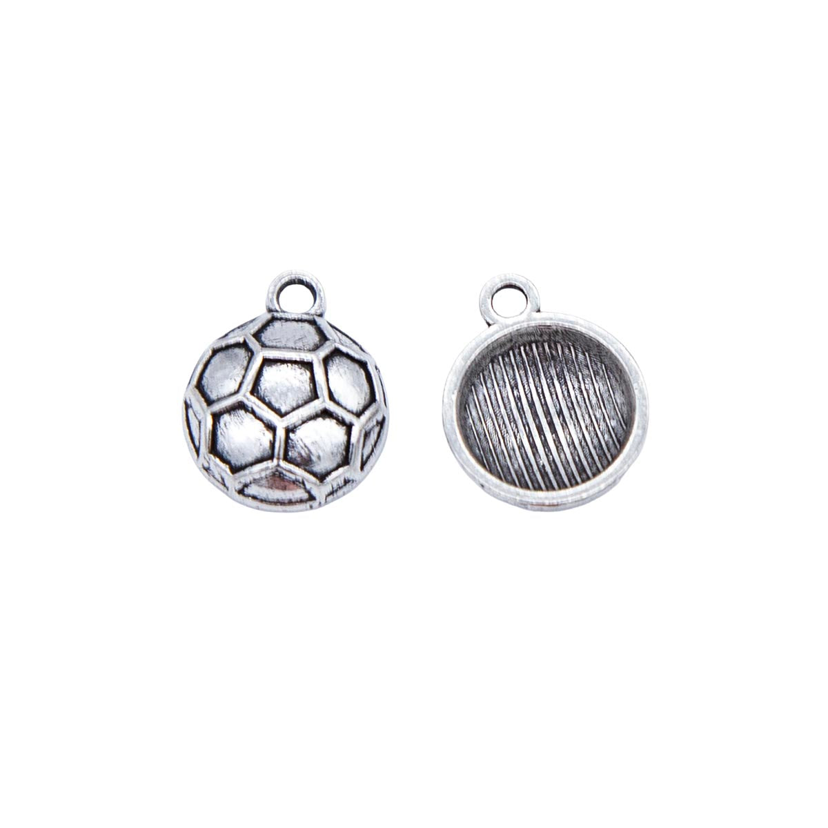 ME5006-AS: Football Pendant Antique Silver 15x12 mm 5pc