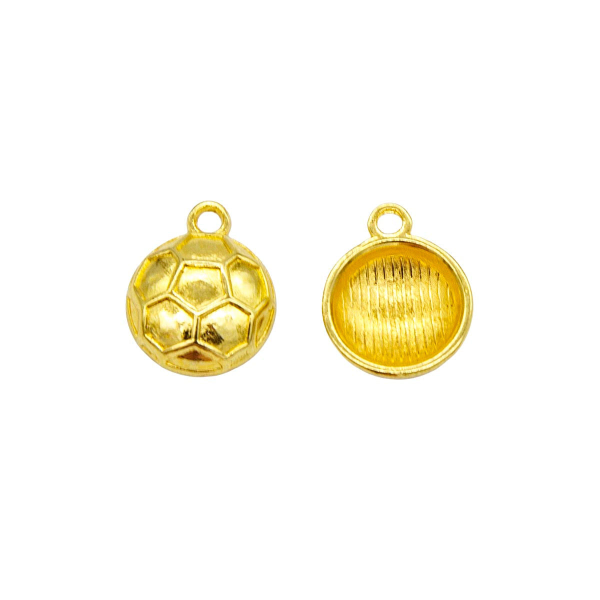ME5006-G: Football Pendant Gold 15x12 mm 5pc