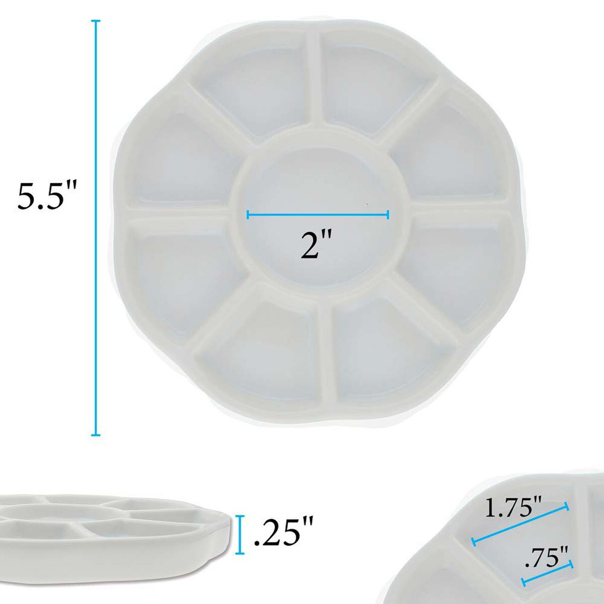 MS59: Ceramic Bead Tray 8 Section 5.5inch 1EA