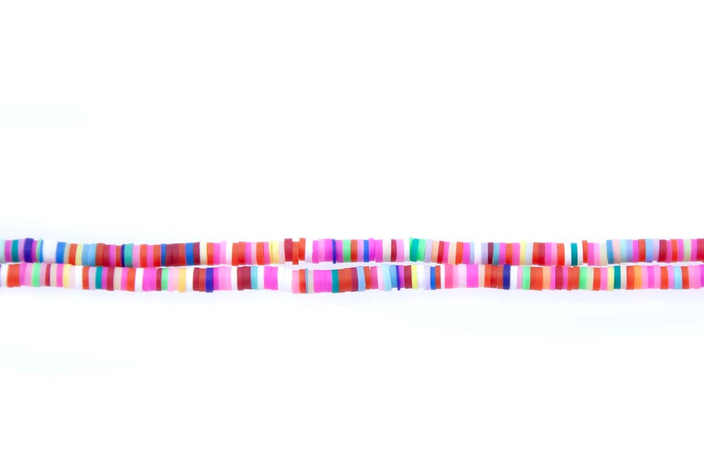 PC103-4: Polymer Clay Heishi Hot Pink Mix 4mm