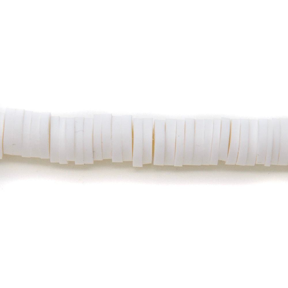 PC912-6: Polymer Clay Heishi White 6mm