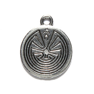 PW6575-S: Charm Man In The Maze 15mm Ant Pewter - 1PC