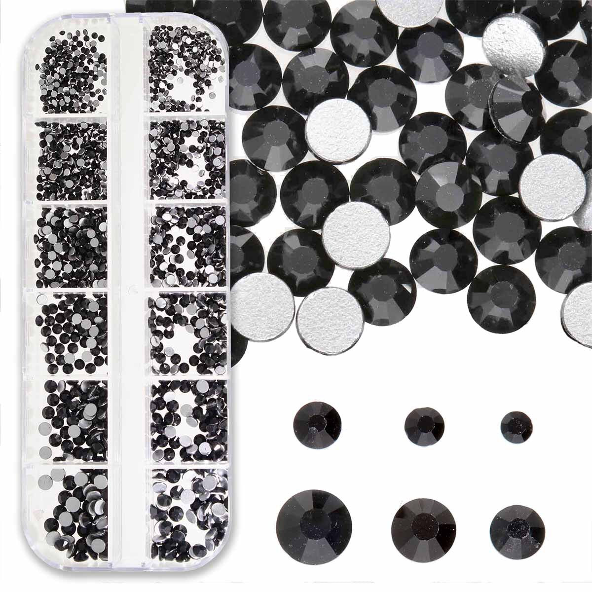 RH525-109FX: China FlatBack Rhinestone Mix Jet 1500PPK