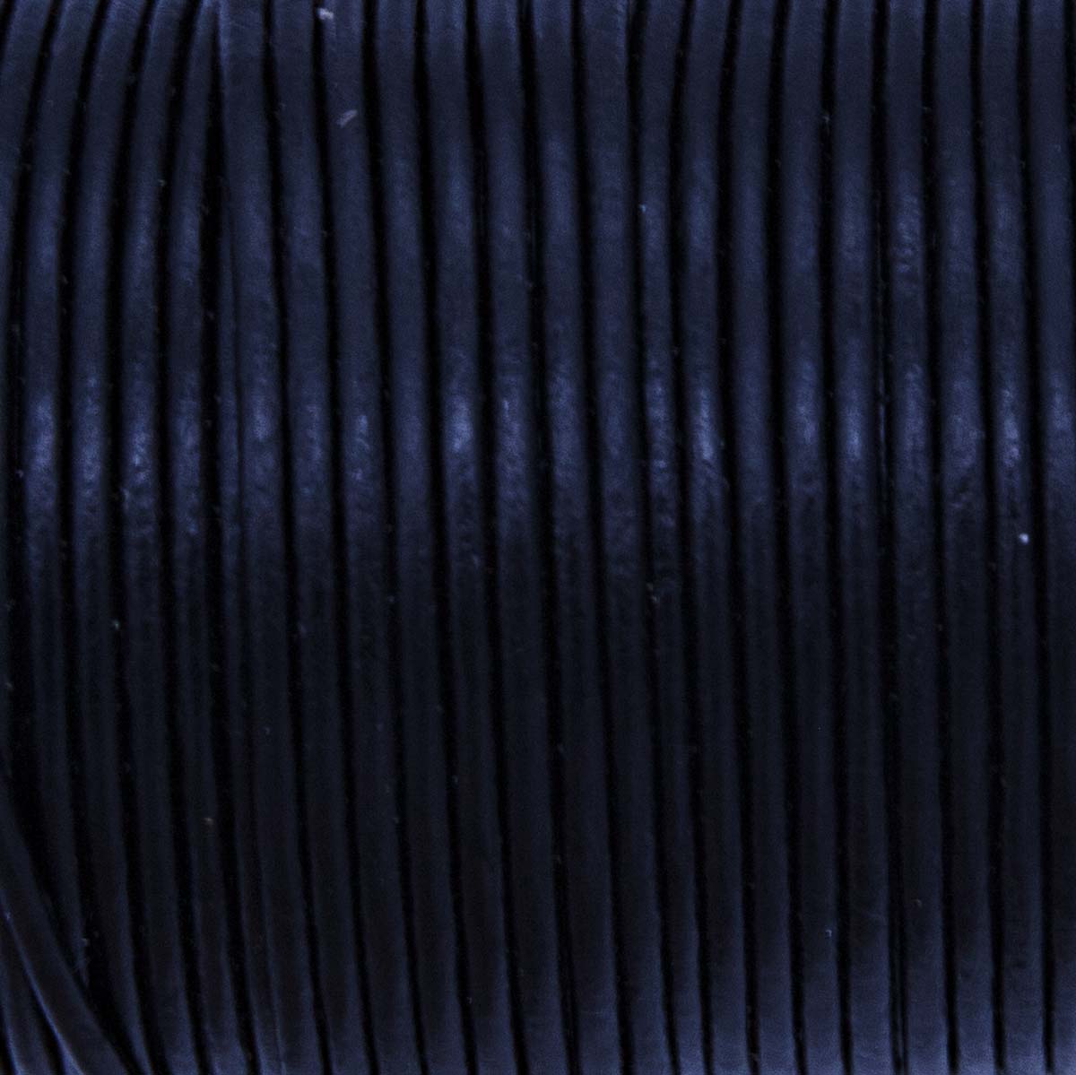 RL2520-0112: Round Leather Lace Spool Black 2mm 25yds