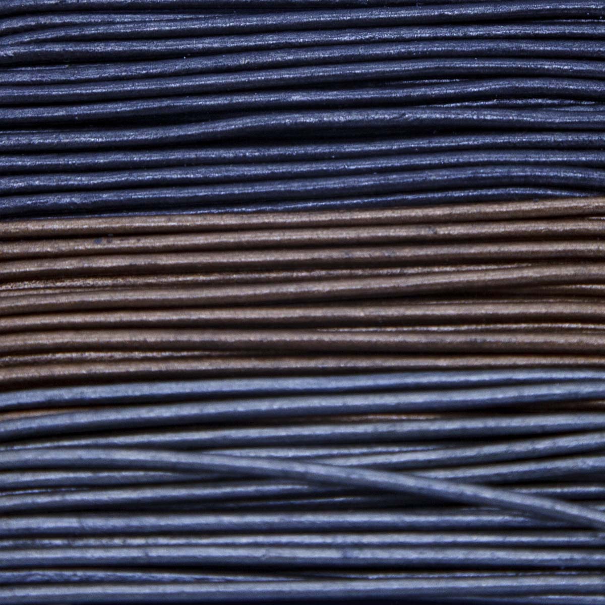 RLC0815-13: Round Lace Combo Onyx/Bronze/Pewter 2mm 8yds