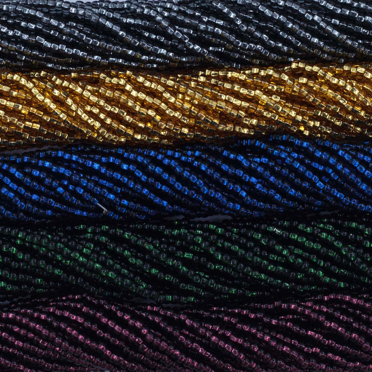 SB999-MX69: Czech Seed Bead Bundle Midnight Jewel Box 11/0 5 colors