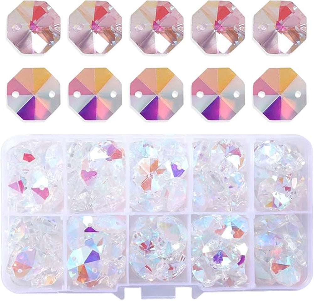 SCG512-OCT100: SUNCATCHER FACET GLASS CRYSTAL AB Octagon 14MM - 100PPK