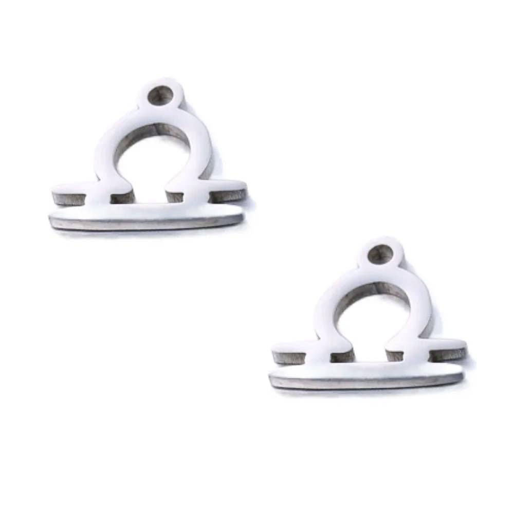 SNC10-SN7: Stainless Steel Zodiac Charm - Libra - 9.5mm - 2PPK