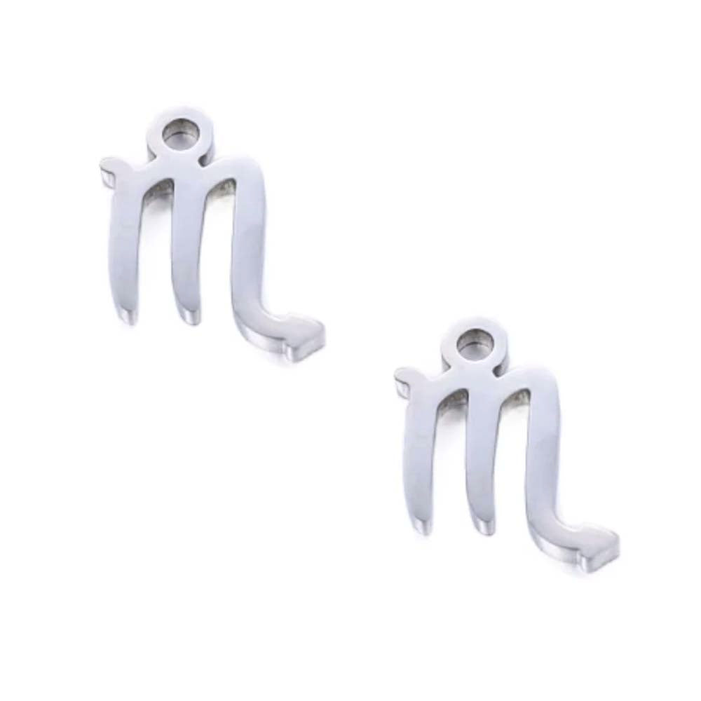 SNC10-SN8: Stainless Steel Zodiac Charm - Scorpio - 9.5mm - 2PPK
