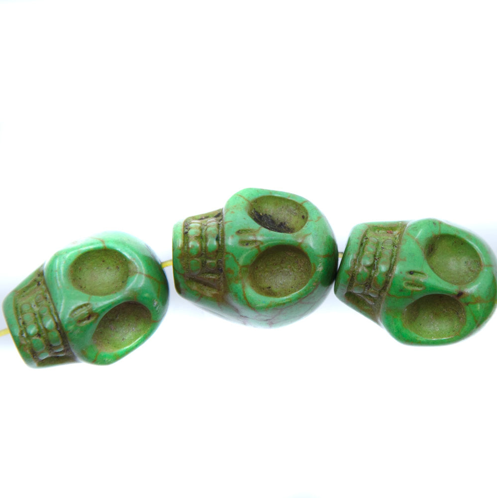 ST50-G: Skulls Magnesite Green 13x18mm