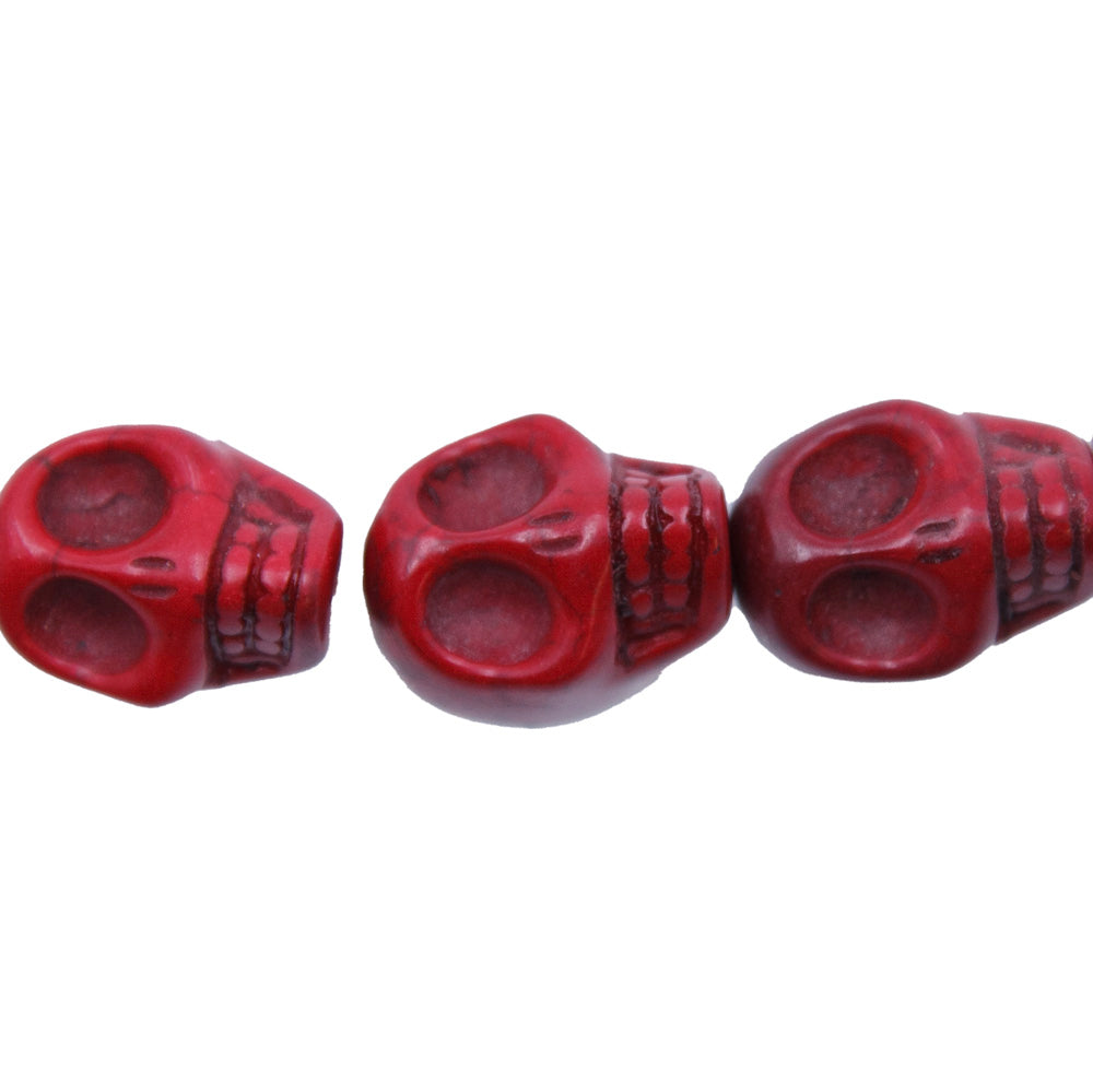 ST50-R: Skulls Magnesite Red 13x18mm