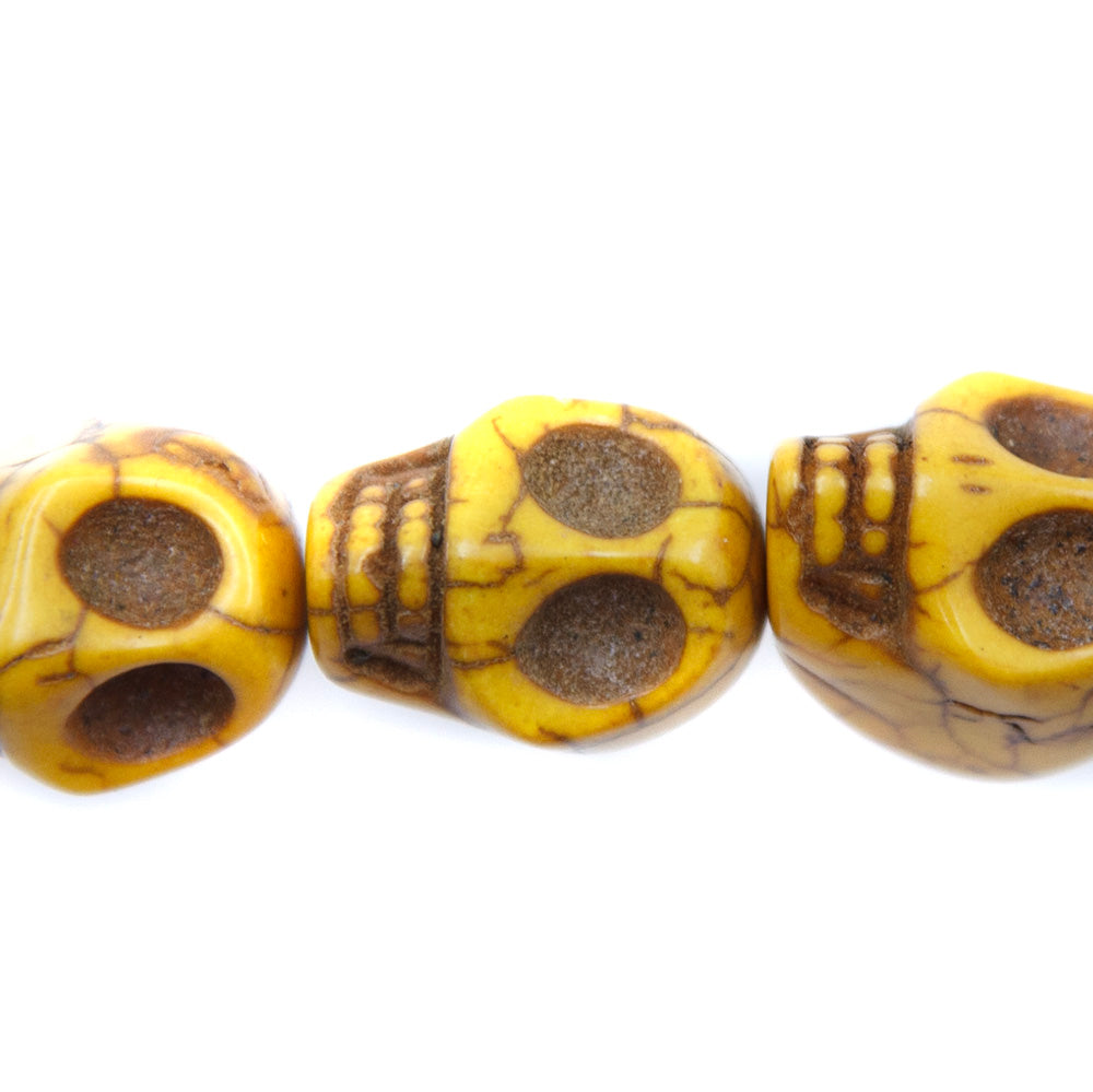 ST50-Y: Skulls Magnesite Yellow 13x18mm