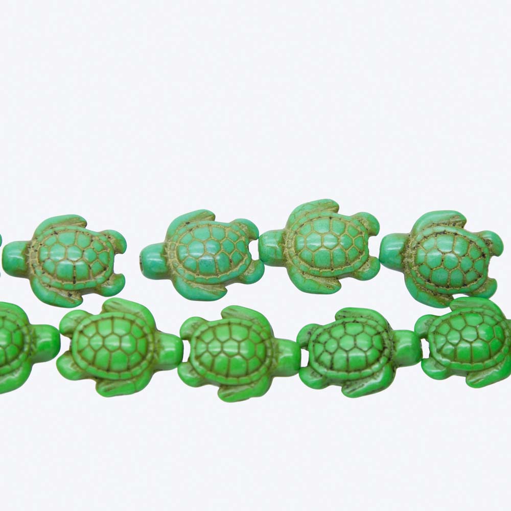 ST612-GTR: 15x18mm Green Magnesite Turtle Beads 15.5"