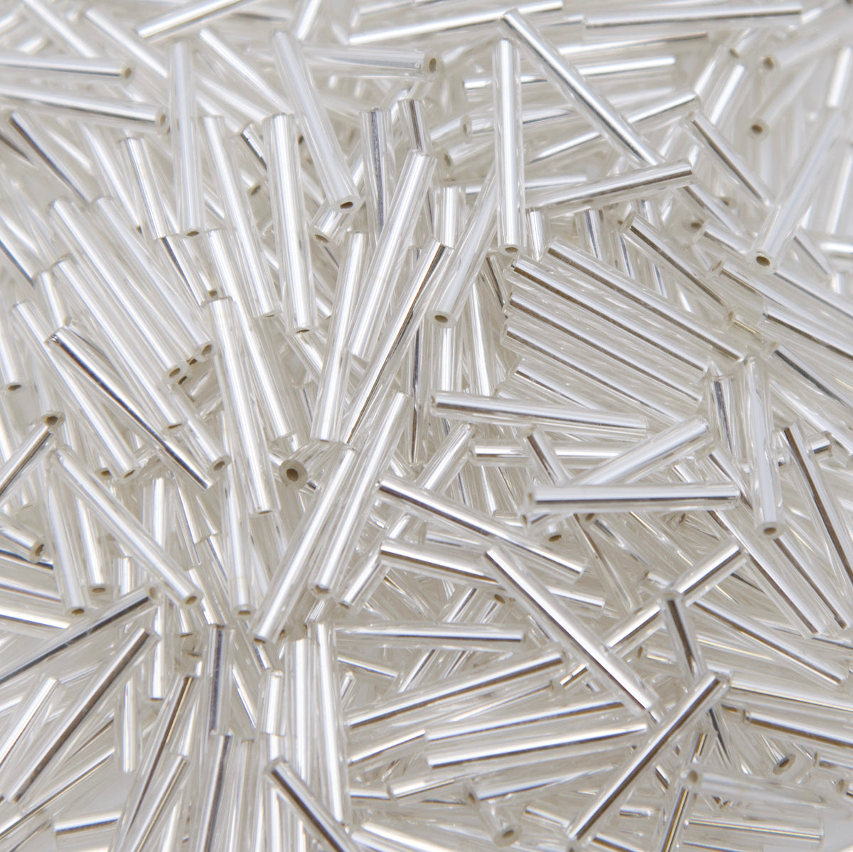 SV100-121: Vintage Venetian Bugle Crystal Silverlined 16mm - 250 Grams