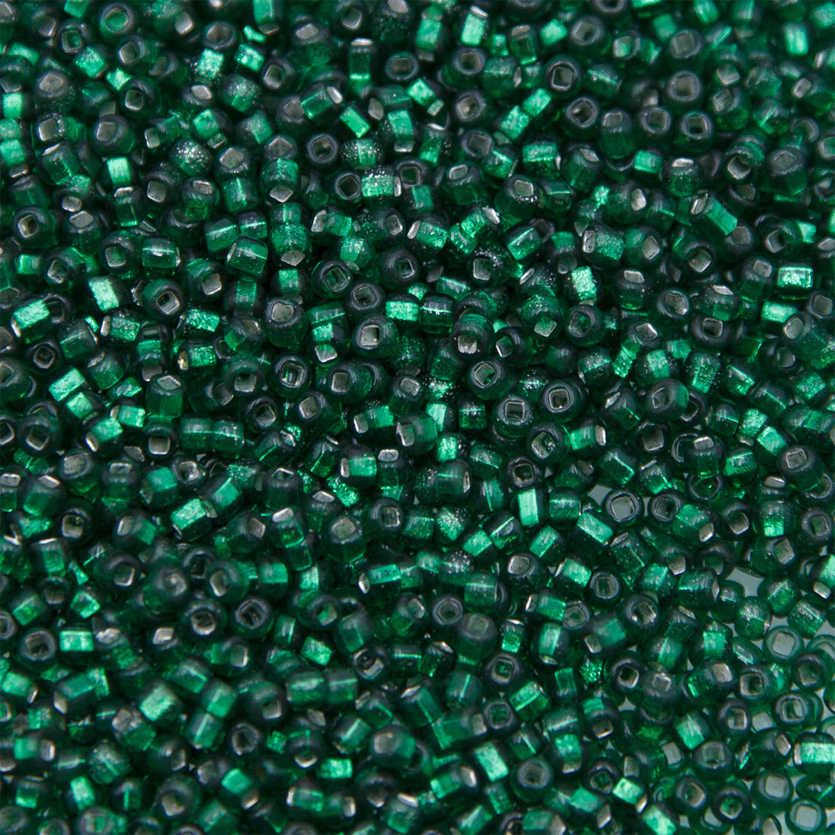 SV100-95: Vintage Venetian Seed Bead Silverlined Dark Green 11/0 - 250 Grams