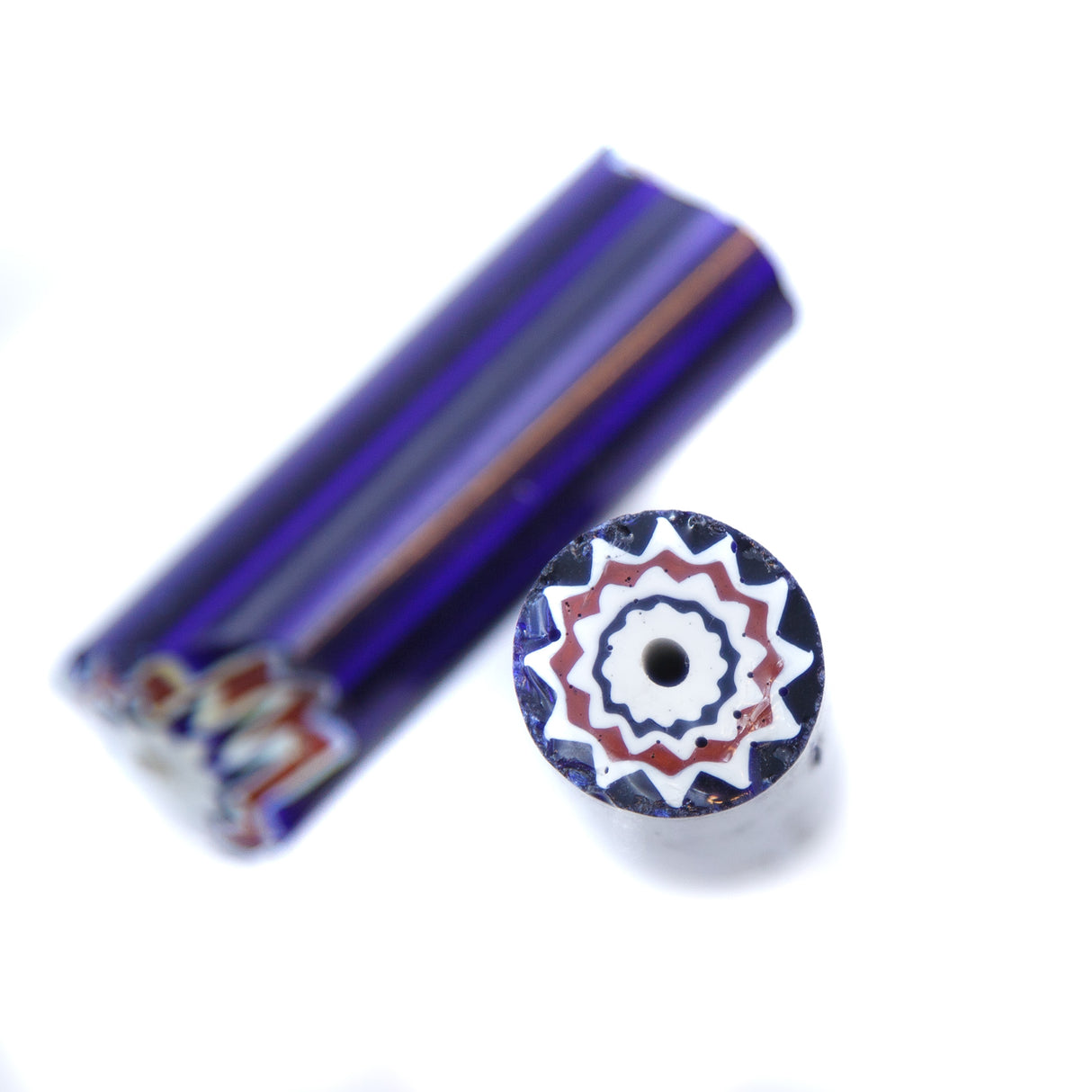 SV519-1: Antique Venetian 4–5 Layer Chevron Cane Segment - 2 Inch Usable Length