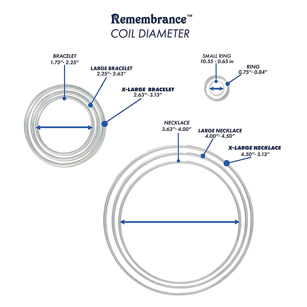 2MW815: Remembrance Memory Wire Bracelet 57mm 75 Coils/1 Oz