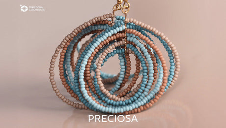 Restless: Nested Seed Bead Hoop Earrings in Terra Vista Colors