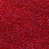 10EP244-2: Vintage French Seed Bead Transparent Red 10/0
